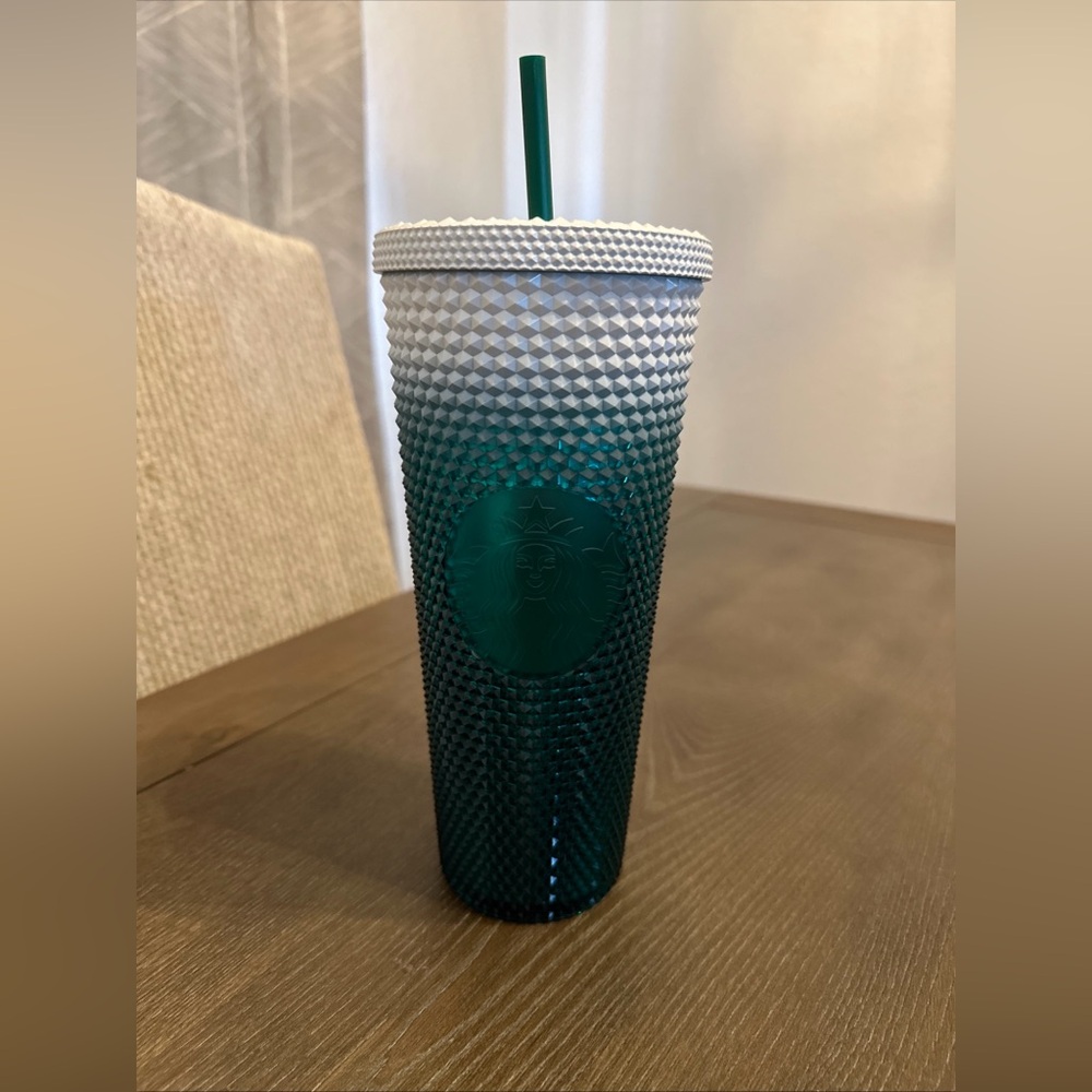 Starbucks Disneyland Resort Tumbler Mickey‎ Mouse 24oz Green White 2021 w/ Straw